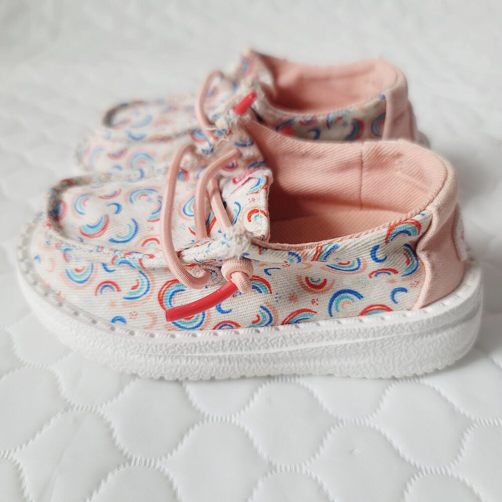 Hey Dude Wendy, Rainbow sky Slip on Toddler Girl shoes size TD5